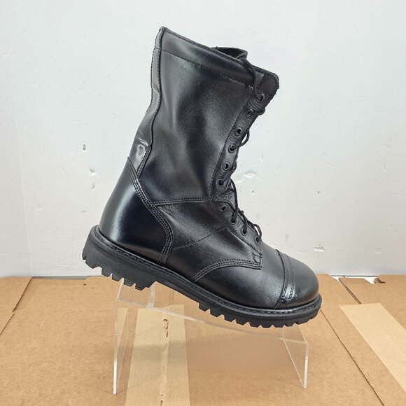 Rocky 10" Jump Boots Mens 10 M Black Leather Jumbo Uniform Size Zipper 2090 - Picture 1 of 11